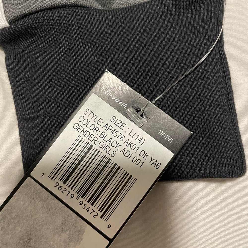 NWT Adidas Loose Fit Zip Hoodie Girls, size L, black/gray Camo pattern - Picture 7 of 8